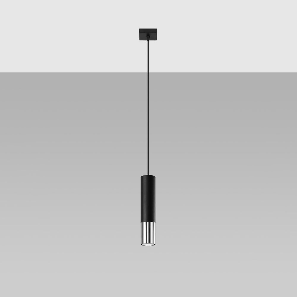 LED Hanglamp zwart chrome LOOPEZ - 1 x GU10 aansluiting