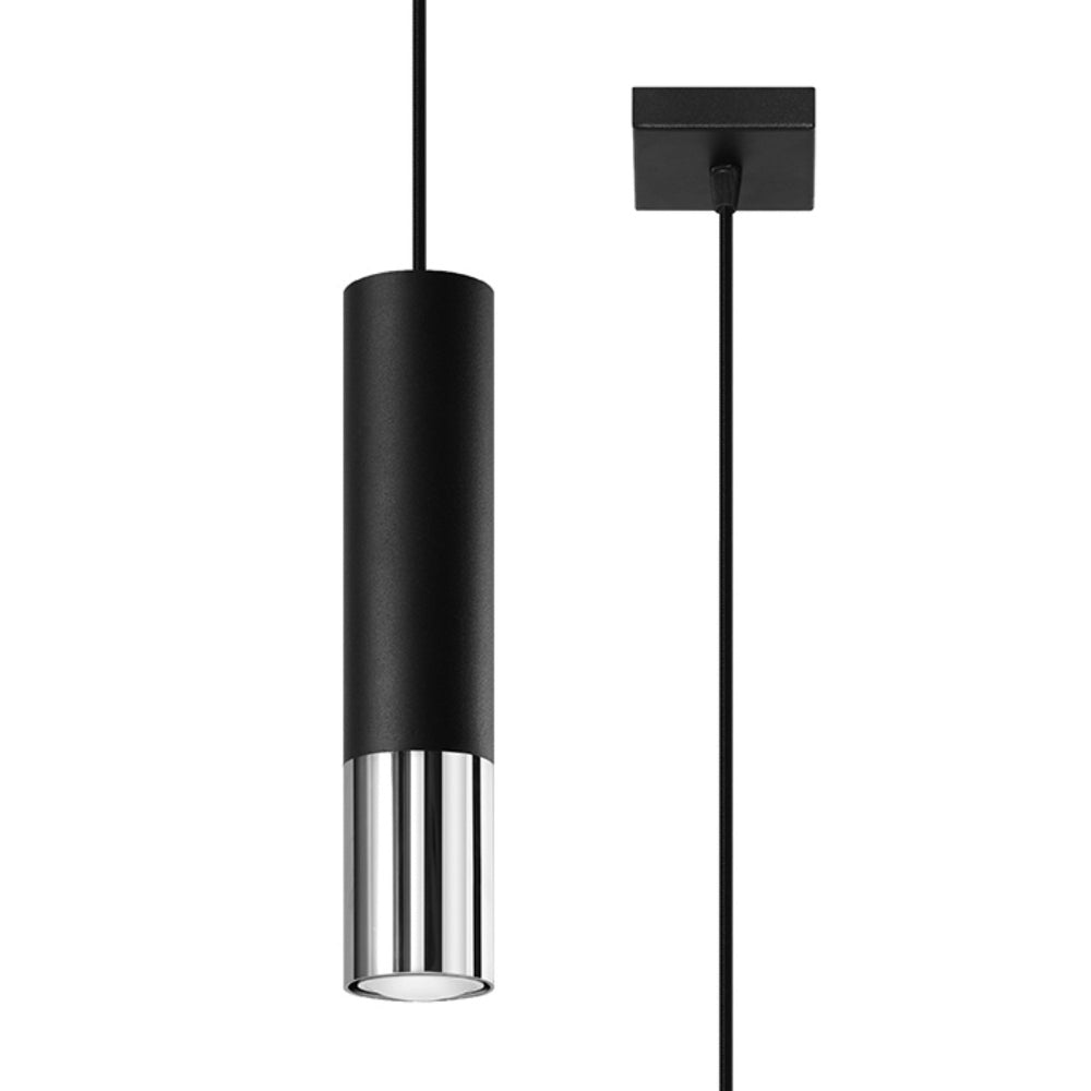 LED Hanglamp zwart chrome LOOPEZ - 1 x GU10 aansluiting