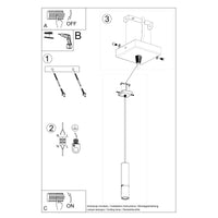 LED Hanglamp zwart chrome LOOPEZ - 1 x GU10 aansluiting