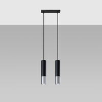 LED Hanglamp zwart chrome LOOPEZ - 2 x GU10 aansluiting