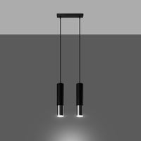 LED Hanglamp zwart chrome LOOPEZ - 2 x GU10 aansluiting