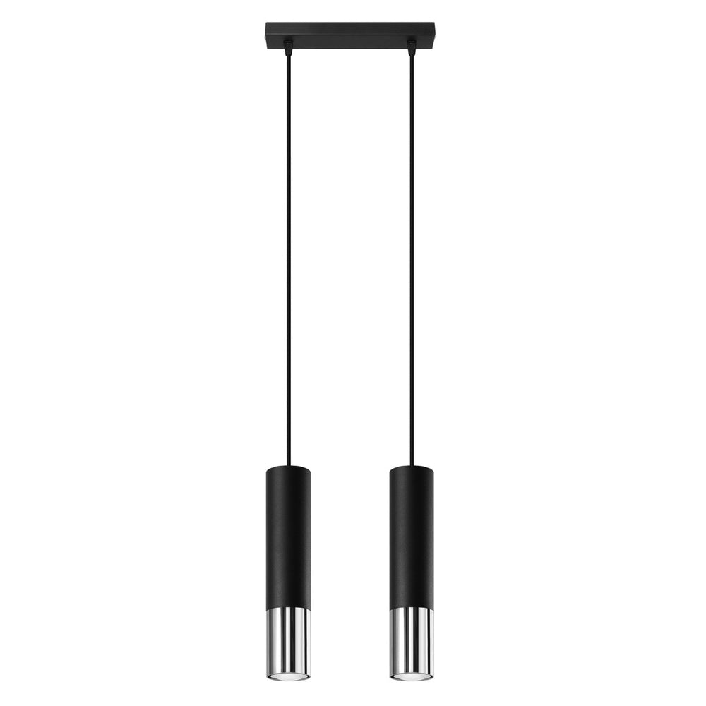 LED Hanglamp zwart chrome LOOPEZ - 2 x GU10 aansluiting