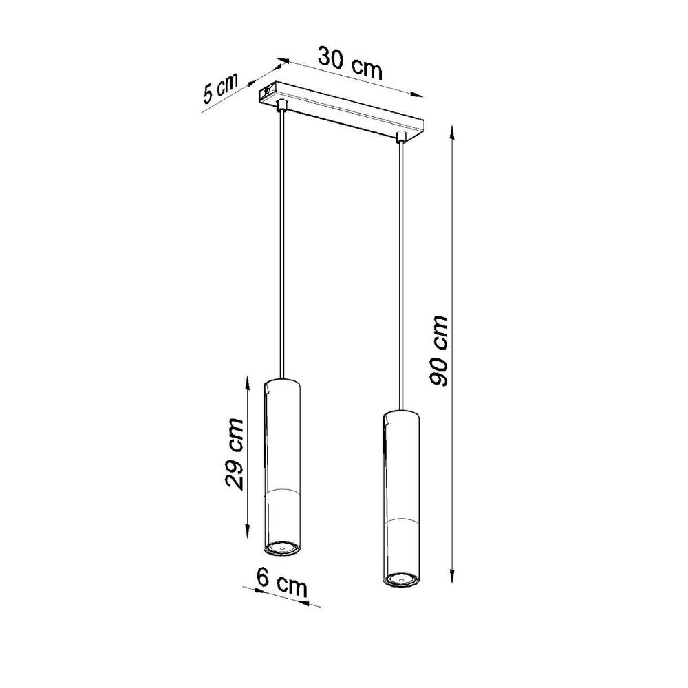 LED Hanglamp zwart chrome LOOPEZ - 2 x GU10 aansluiting