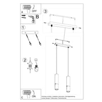 LED Hanglamp zwart chrome LOOPEZ - 2 x GU10 aansluiting