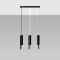 LED Hanglamp zwart chrome LOOPEZ - 3 x GU10 aansluiting