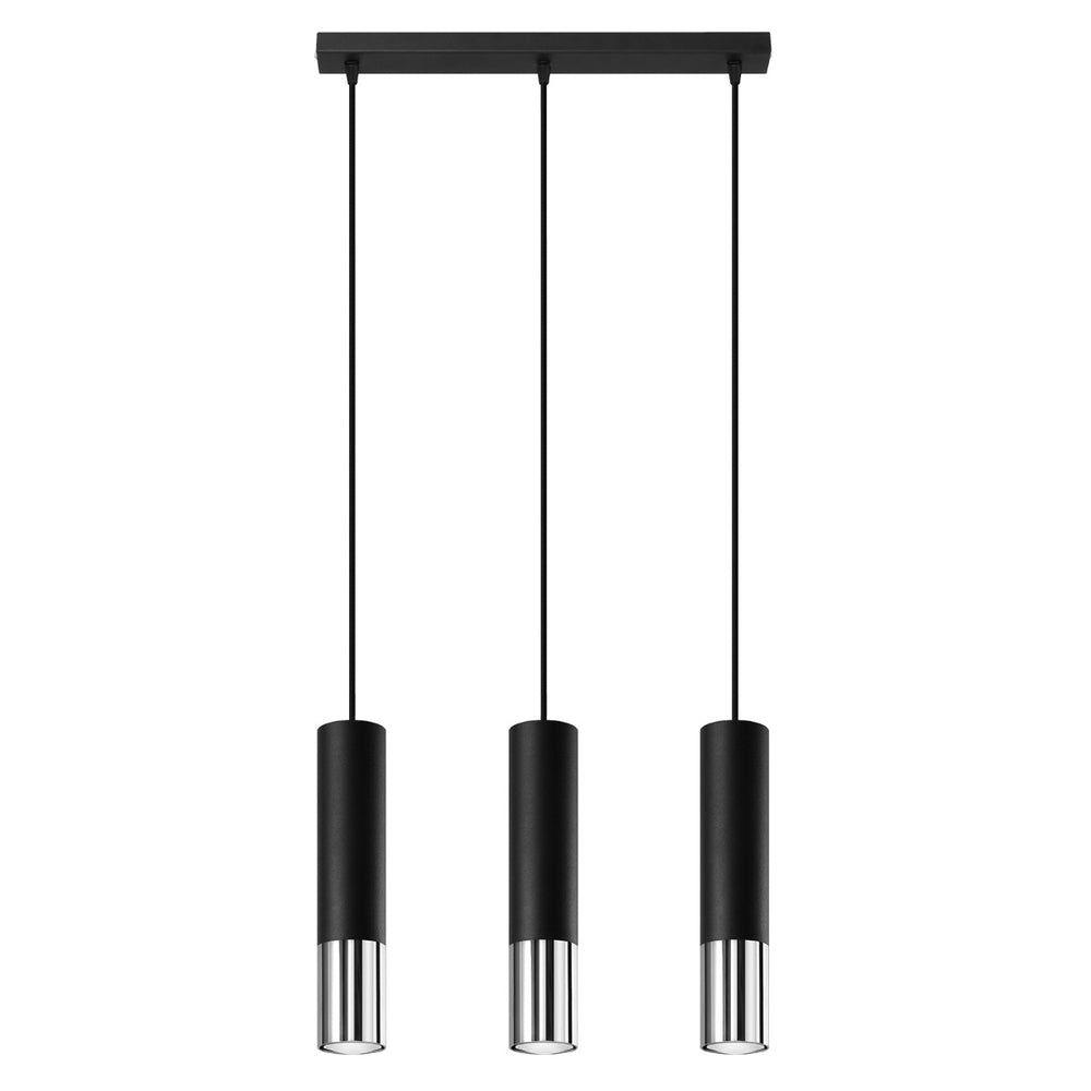 LED Hanglamp zwart chrome LOOPEZ - 3 x GU10 aansluiting