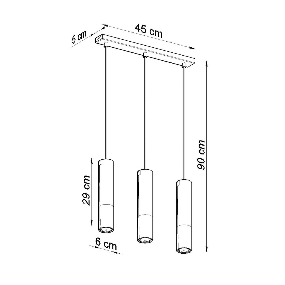 LED Hanglamp zwart chrome LOOPEZ - 3 x GU10 aansluiting