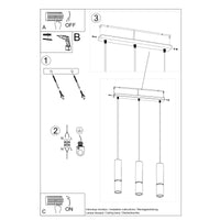 LED Hanglamp zwart chrome LOOPEZ - 3 x GU10 aansluiting
