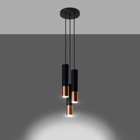 LED Hanglamp zwart koper LOOPEZ - 3 x GU10 aansluiting