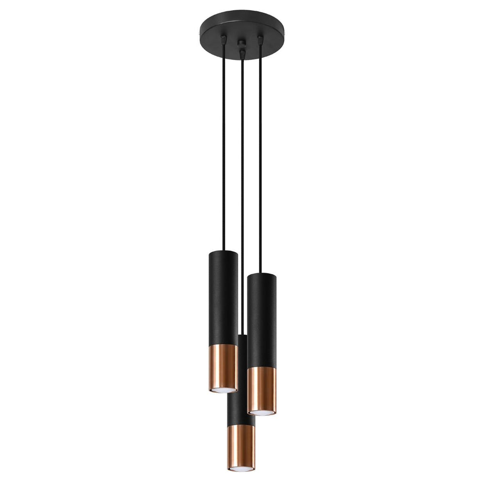 LED Hanglamp zwart koper LOOPEZ - 3 x GU10 aansluiting