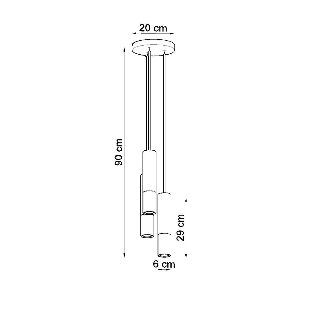LED Hanglamp zwart koper LOOPEZ - 3 x GU10 aansluiting