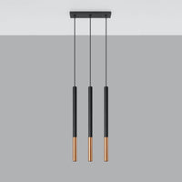 LED Hanglamp zwart koper MOZAICA - 3 x G9 aansluiting
