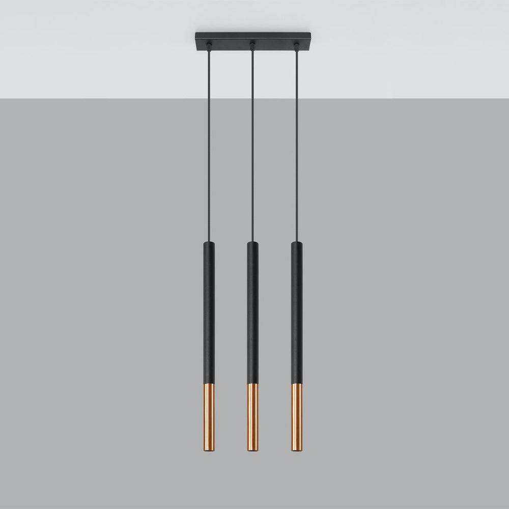 LED Hanglamp zwart koper MOZAICA - 3 x G9 aansluiting