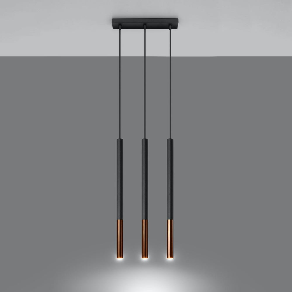 LED Hanglamp zwart koper MOZAICA - 3 x G9 aansluiting
