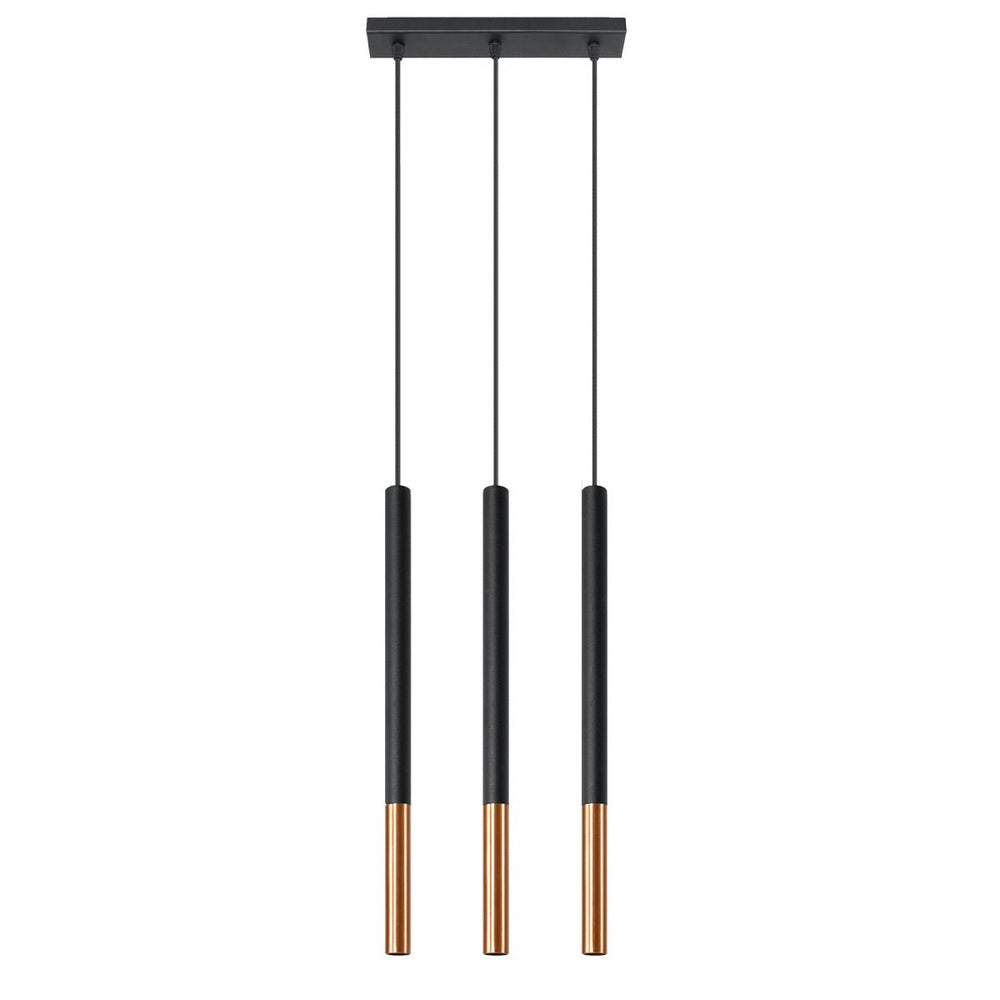 LED Hanglamp zwart koper MOZAICA - 3 x G9 aansluiting