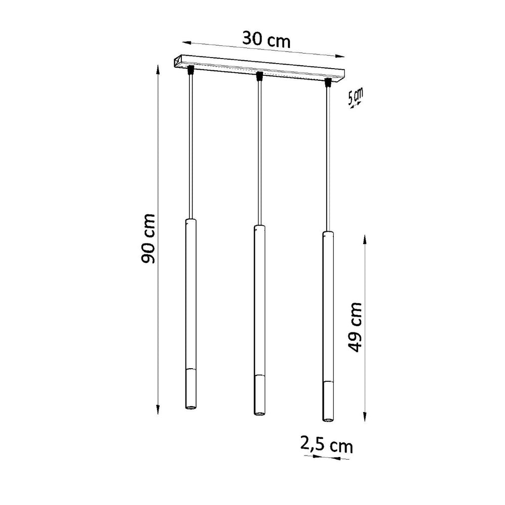 LED Hanglamp zwart koper MOZAICA - 3 x G9 aansluiting