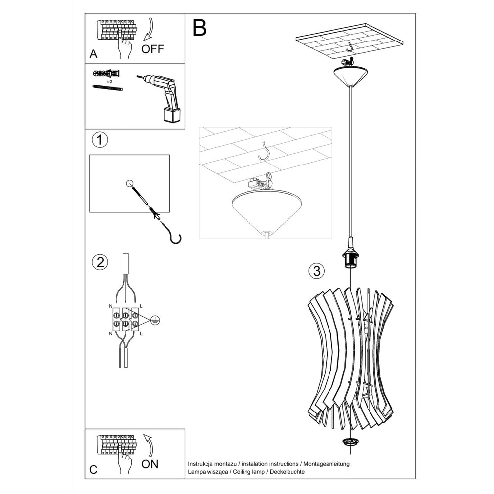 Hanglamp ORIANA hout 