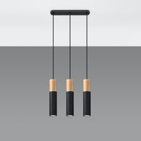 Sollux Lighting pablo 3 lampe suspendue noire 3 ampoules hauteur 900mm compatible LED