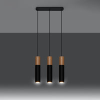 Sollux Lighting pablo 3 lampe suspendue noire 3 ampoules hauteur 900mm compatible LED