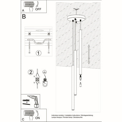 LED Hanglamp zwart PASTELO - 3 x G9 aansluiting