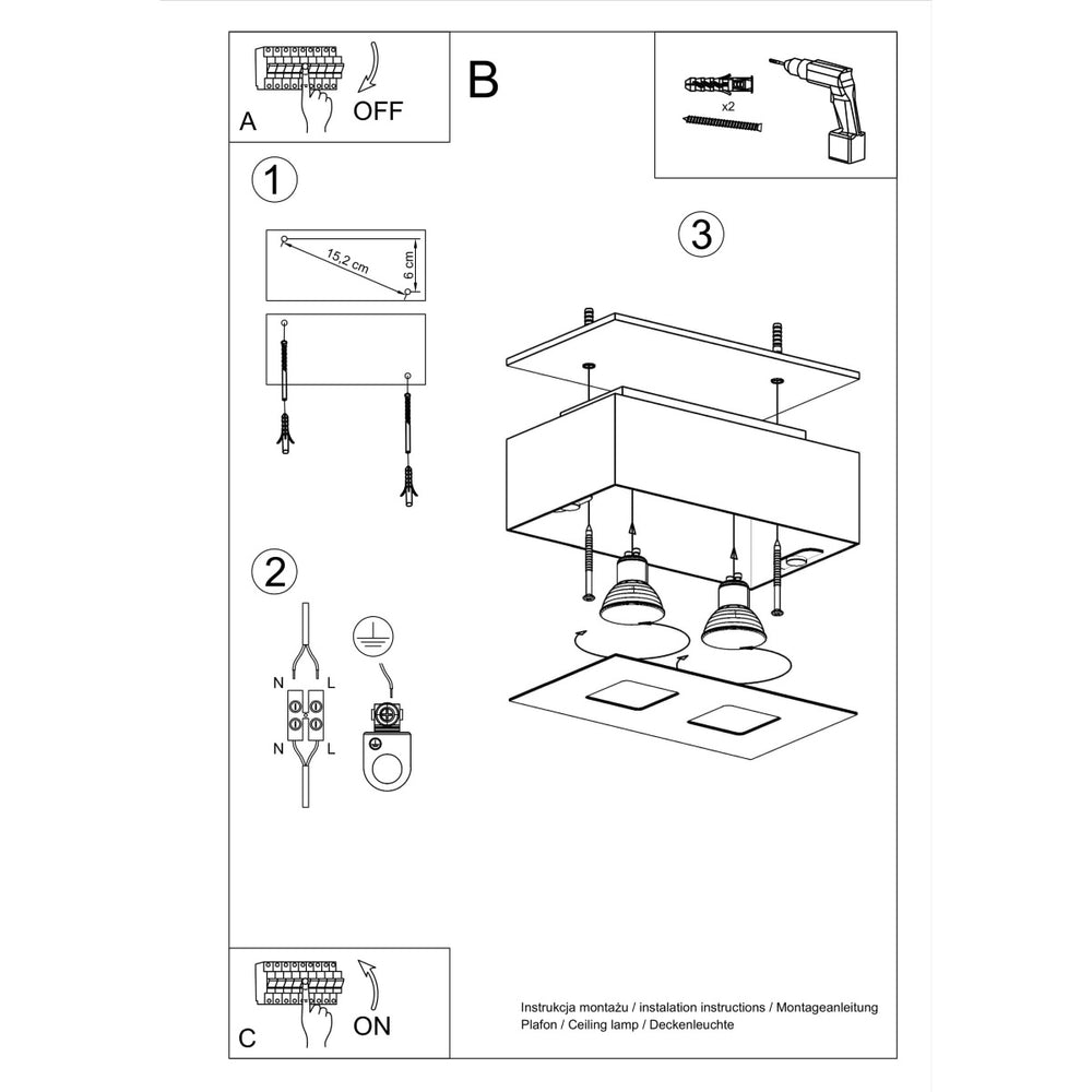 Plafondspot MONO 2 zwart