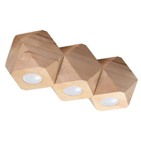 Plafondspot Woody 3 natuurlijk hout