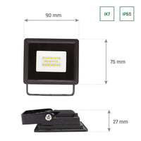 Projecteur LED Spectrum NOCTIS LUX 3 10W 6000K 230V IP65 IK07 Noir Montage en surface extérieur