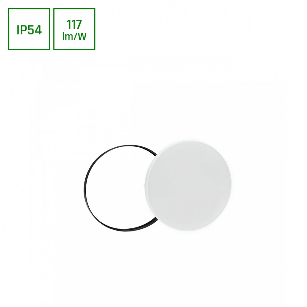 Plafonnier LED Spectrum NYMPHEA 24W 4000K 230V IP54 rond 320mm Blanc Noir montage en surface