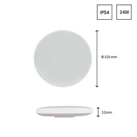 Plafonnier LED Spectrum NYMPHEA 24W 4000K 230V IP54 rond 320mm Blanc Noir montage en surface