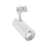 Andromeda COB LED 25W blanc chaud 3000K pour rail 3 phases, angle de faisceau réglable 36-60 degrés, 3200 lumens