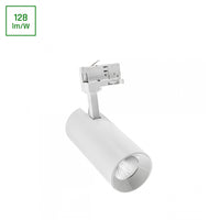 Andromeda COB LED 25W blanc chaud 3000K pour rail 3 phases, angle de faisceau réglable 36-60 degrés, 3200 lumens