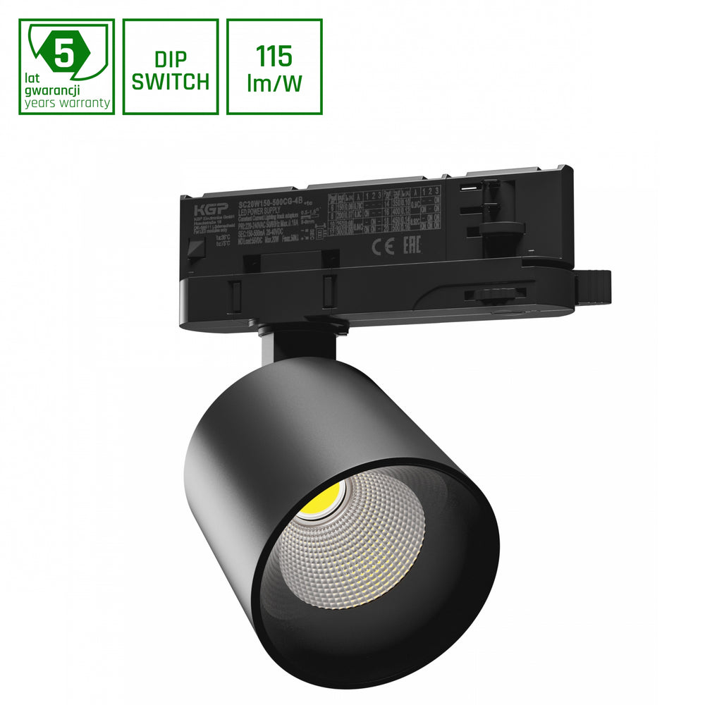 Spectrum Artemida mini RA&gt;90 zwart LED-spot 20W, 230V, 3000K, 1700 lumen, IP20, binnenverlichting, 36/60 gradenhoek