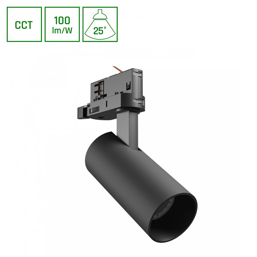 Spectrum Andromeda Prime tracklight 8W 6000K 800 lumen 25° zwart IP20 CCT verlichting