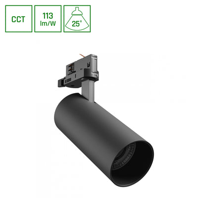 Spot Spectrum Andromeda Prime 24W 6000K 1800 lumen noir CCT réglable 25° IP20 usage intérieur