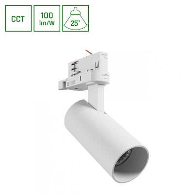 Spot Spectrum Andromeda Prime 3F 8W 230V blanc | cct 6000K | 800 lumens | ip20 | angle de rayonnement 25° | CRI 80