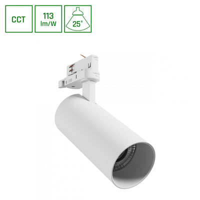 Spectrum andromeda prime projecteur sur rail 3F CCT 24W blanc 6000K 2700 lumens 25 degrés usage intérieur IP20 230V système de montage monophasé