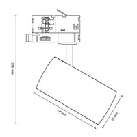 Spectrum andromeda prime projecteur sur rail 3F CCT 24W blanc 6000K 2700 lumens 25 degrés usage intérieur IP20 230V système de montage monophasé