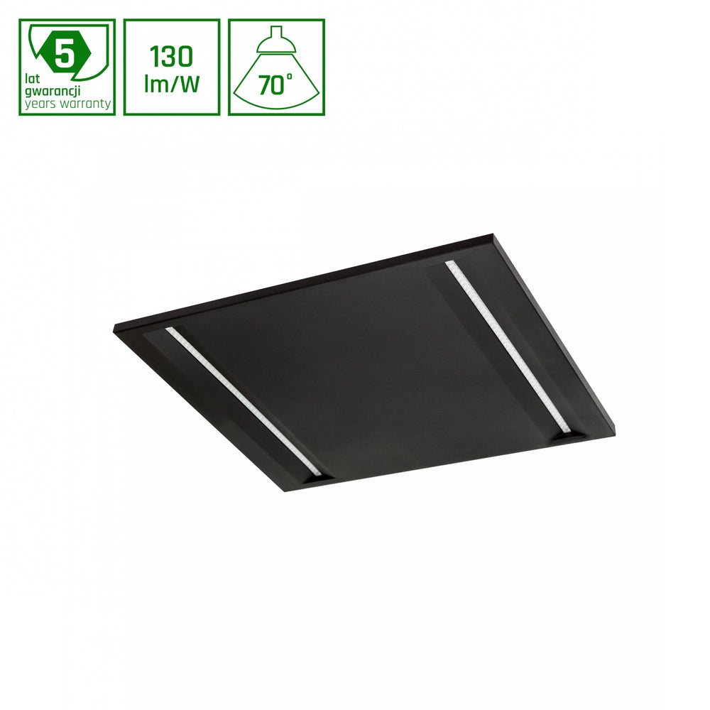 Panneau de plafond LED Spectrum Algine Line noir 600x600mm 44W 4000K 5700 lumens IP20 non dimmable