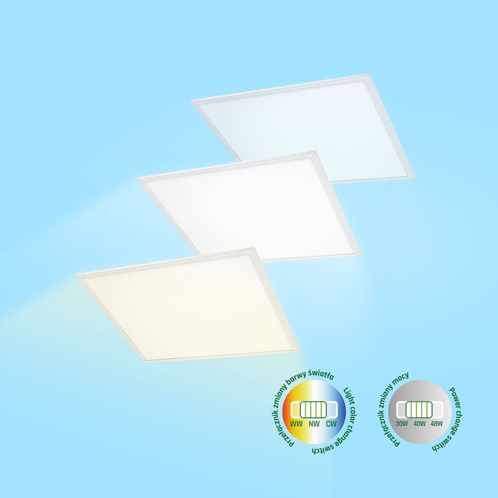 Spectrum algine LED-paneel backlight CCT 6000K 600x600mm wit, 48W met lumenstroom van 6300 voor kantoor en thuis