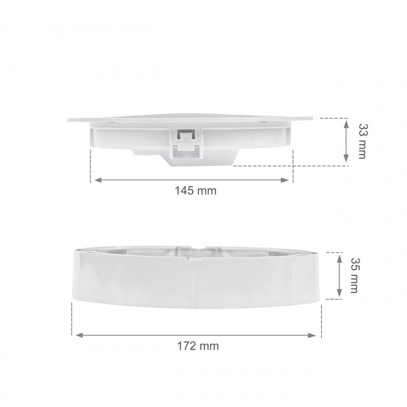 Spectrum algine 2in1 downlight 12W 150 lumen warm wit 3000K IP20 rond voor plafond- en wandmontage