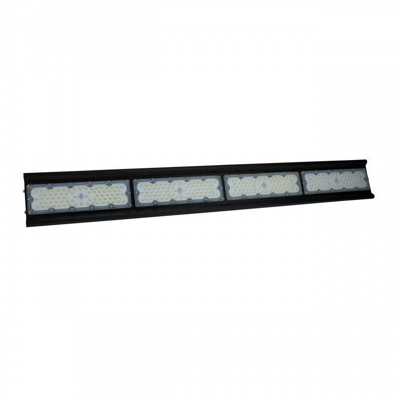Spectrum Halls Line LED hanglamp 200W zwart, 4000K, 30000 lumen, dimbaar, IP66, 90° hoek, industriële verlichting