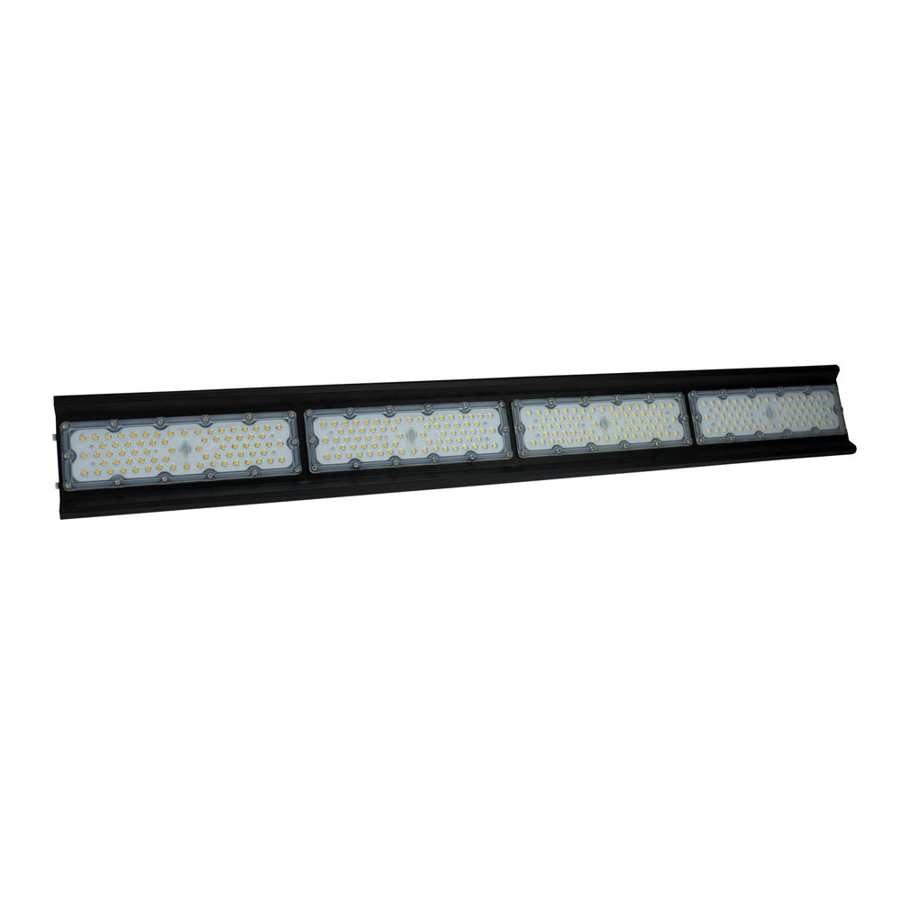 Spectrum Halls Line LED hanglamp 200W zwart, 4000K, 30000 lumen, dimbaar, IP66, 90° hoek, industriële verlichting