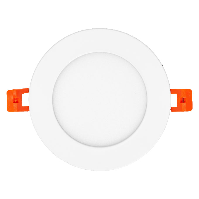 Spot LED encastré slim 8W 550 lumens 3000K Blanc chaud 110° Rond Découpe 105mm Finition blanche