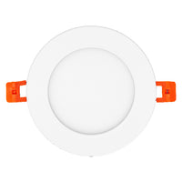 Spot LED encastré slim 8W 550 lumens 3000K Blanc chaud 110° Rond Découpe 105mm Finition blanche