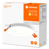 Spot LED encastré slim 8W 550 lumens 3000K Blanc chaud 110° Rond Découpe 105mm Finition blanche