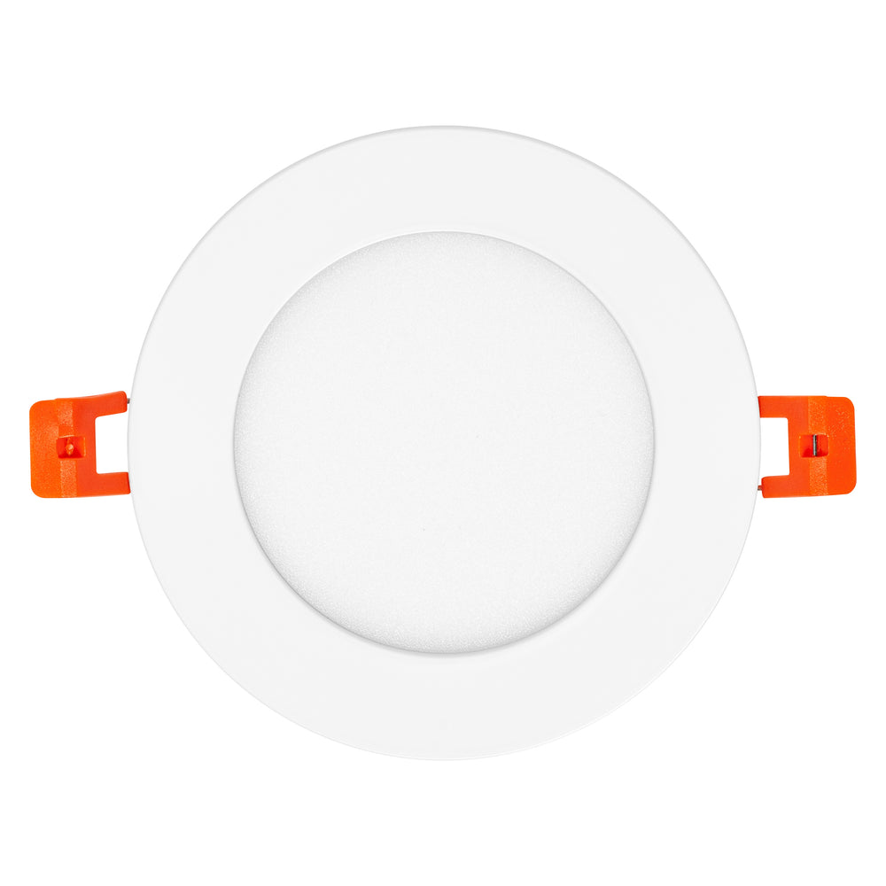 Spot LED Encastré Slim Blanc 8W 550 lumens 6500K 110° découpe 105mm rebord 120mm