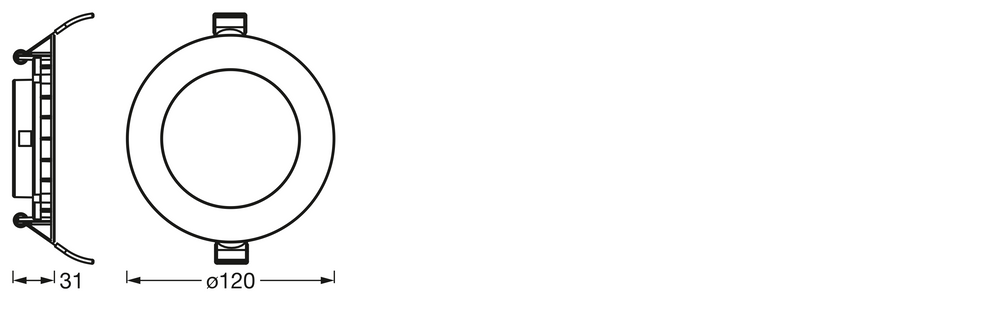 Spot LED Encastré Slim Blanc 8W 550 lumens 6500K 110° découpe 105mm rebord 120mm