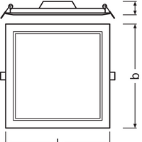 Downlight LED Slim SQ210 18W 1530 lumens 3000K Blanc Chaud, design carré 120D pour plafonds modernes