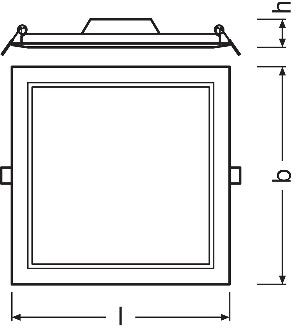 Downlight LED Slim SQ210 18W 1530 lumens 3000K Blanc Chaud, design carré 120D pour plafonds modernes