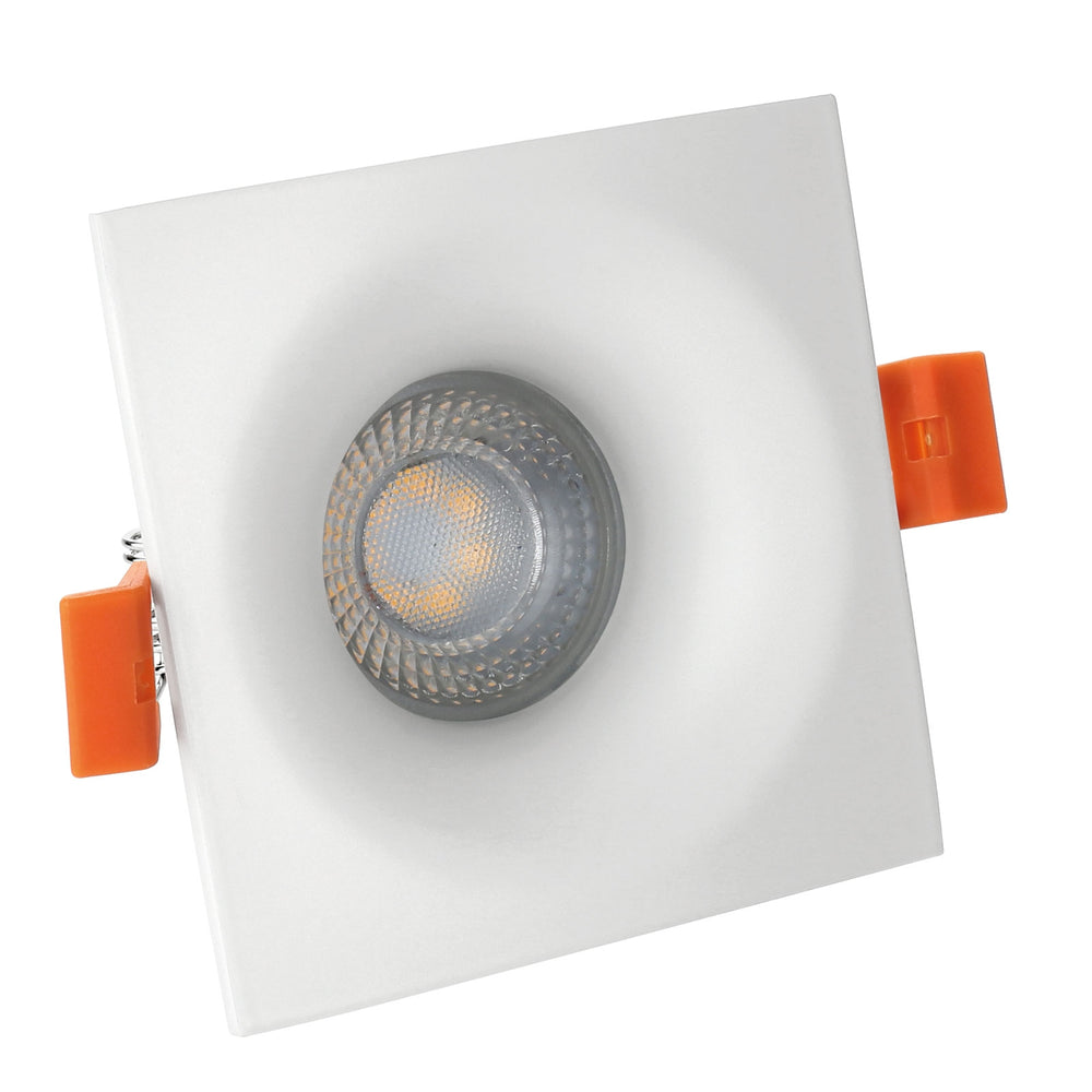Spot encastré Spectrum LED FIALE V GU10, carré 85mm Blanc, boîtier en aluminium, utilisation intérieure IP20
